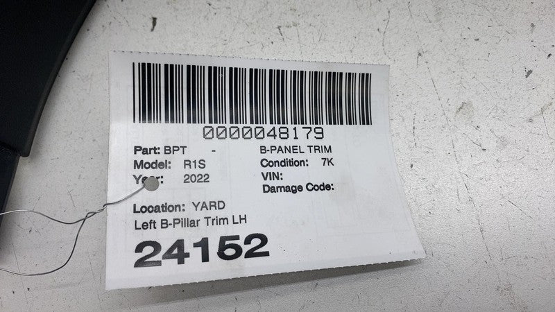 PT00001363 2022-2024 Rivian R1T R1S Driver Side B-Pillar Lower Trim Cover Panel Left Black