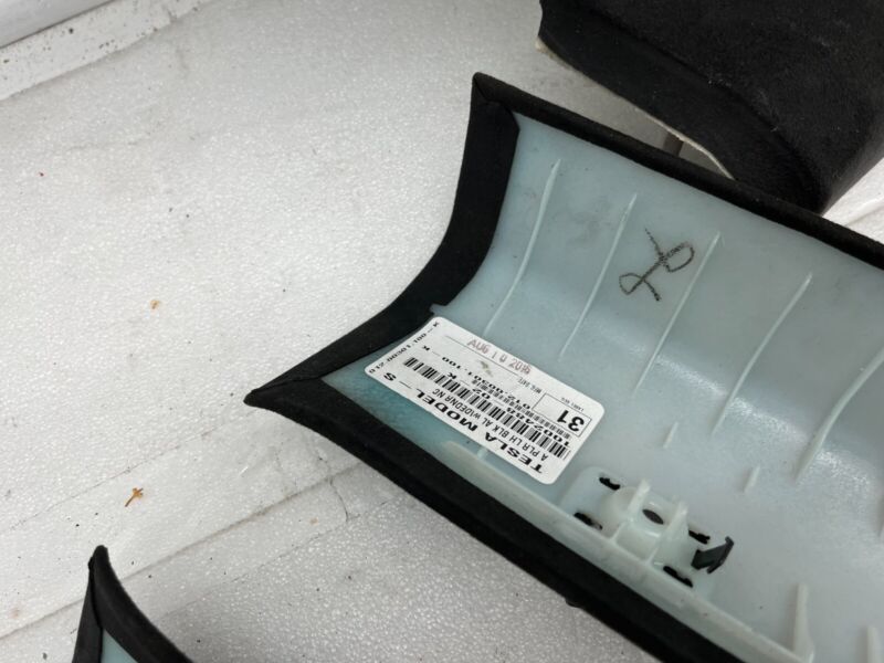 2016-2020 Tesla Model S SET of Ceiling Headliner Sunvisor Upper A + B + C-Pillar