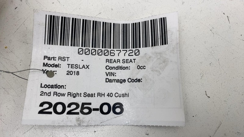 1110252-00-B ⭕16-20 Tesla Model X 2nd Row Passenger Side Seat Cushion Right RH 1110252-00-B