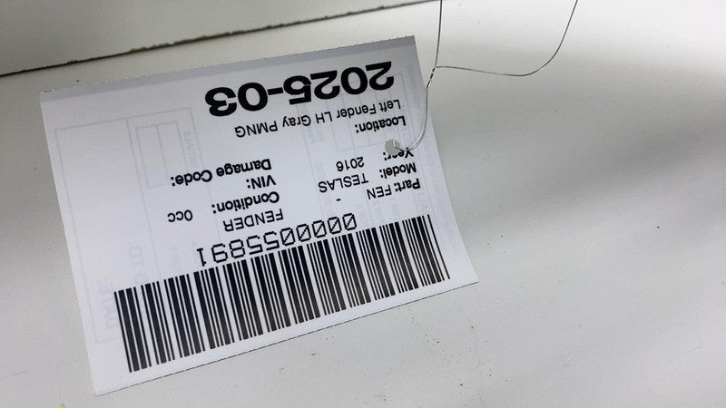 2012-2020 Tesla Model S Front Driver Side Fender Shell Panel Left LH Gray PMNG