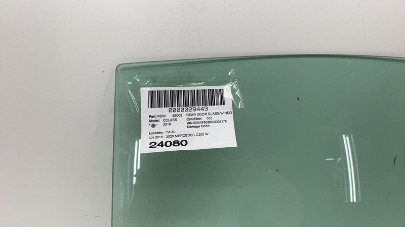 43R-000004 ⭕ 2015-2020 Mercedes-Benz C300 W205 Rear Left Driver Side Door Window Glass LH
