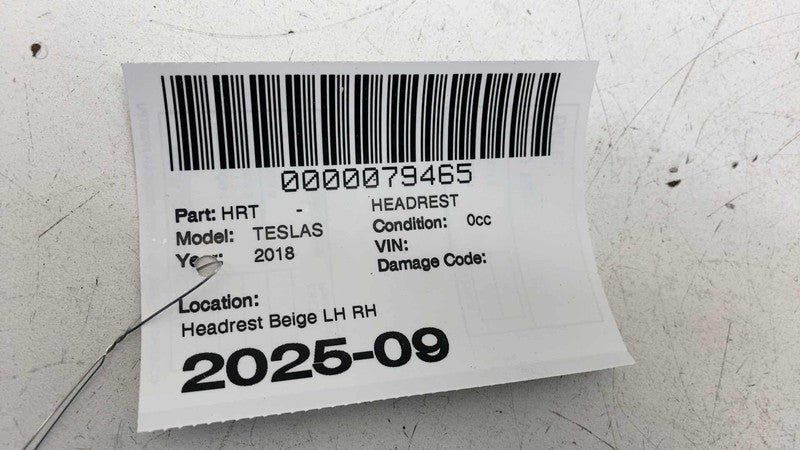 ⭕ 2016-2020 Tesla Model S MS Front Left or Right 1st Row Headrest Beig