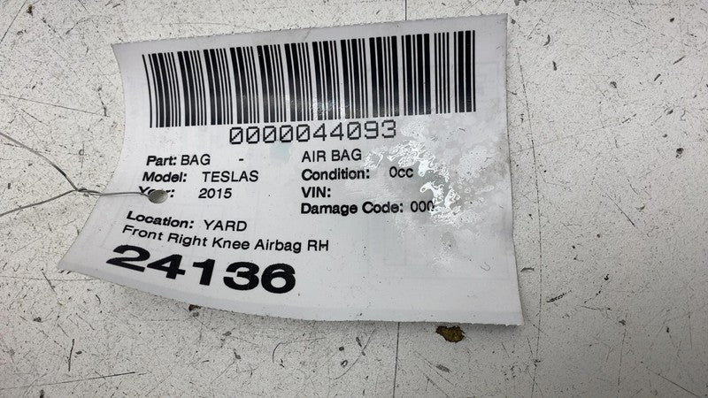 100526000G ⭕ 12-15 Tesla Model S Front Passenger Side Lower Knee Airbag Right 1005260-00-G