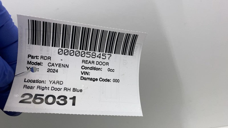 ⭕ 2024-2025 Porsche Cayenne Coupe Rear Passenger Side Door Shell Panel RH Blue