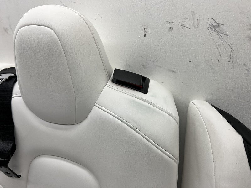⭕ 2017-2023 Tesla Model 3 Rear 2nd Row White Leather Seat Upper + Lowe