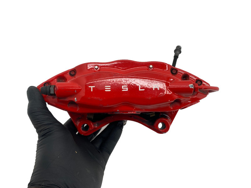 ⭕ 2016-2020 Tesla Model X Rear Driver Side Caliper Red w/ Brake Hose Line Left