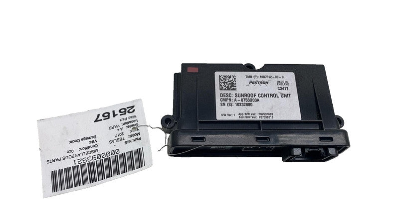 ⭕ 16-20 Model S MS Sunroof Controller Moon Roof Control Module Unit 1007512-00-C