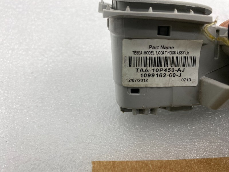 109916200J ⭕ 17-22 Tesla Model 3 Rear Side Roof Coat Hook Hanger Bracket Left 1099162-00-J