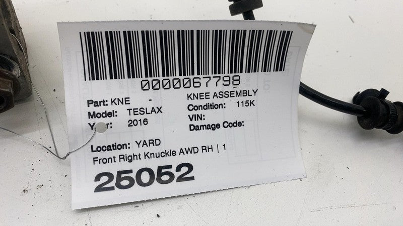 102731600F ⭕16-20 Model X Front Right Knuckle w/ ABS Sensor & Rotor Shield AWD 1027316-00-F