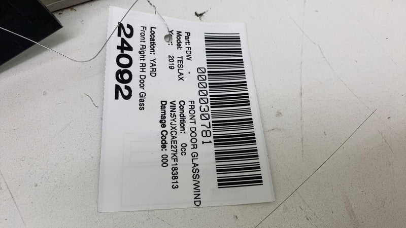 ⭕ 2016-2020 Tesla Model X MX Front Passenger Side Door Window Glass Ri