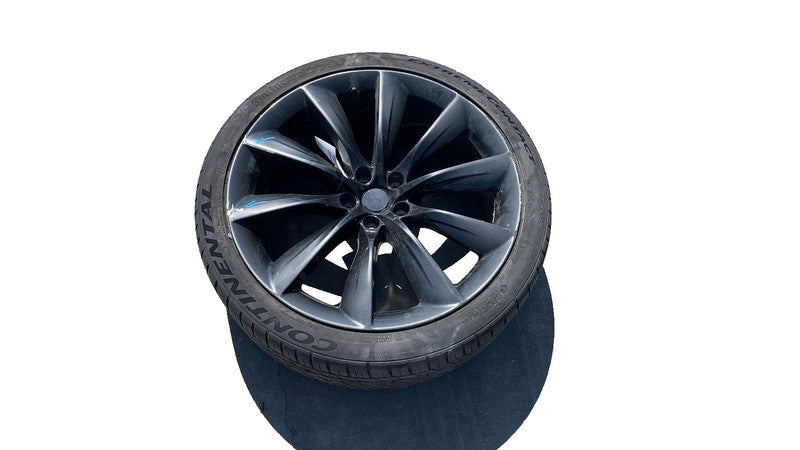 ⭕ 16-20 Tesla Model X Wheel Rim 22x9J + 33mm w/ Continental Tire 265/35ZR22 OEM