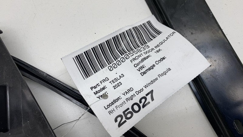 2017-2023 Tesla Model 3 Front Passenger Side Door Window Regulator & M