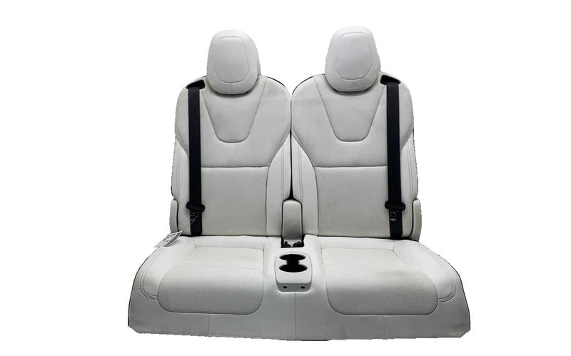 ⭕ 2021-2025 Tesla Model X Rear Left & Right 3rd Row Seat Leather White