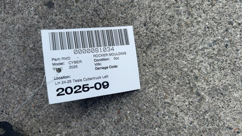 1816597-00-C ⭕ 2024-2025 Cybertruck Left Rocker Panel Skirt Trim Molding Cover 1816597-00-C