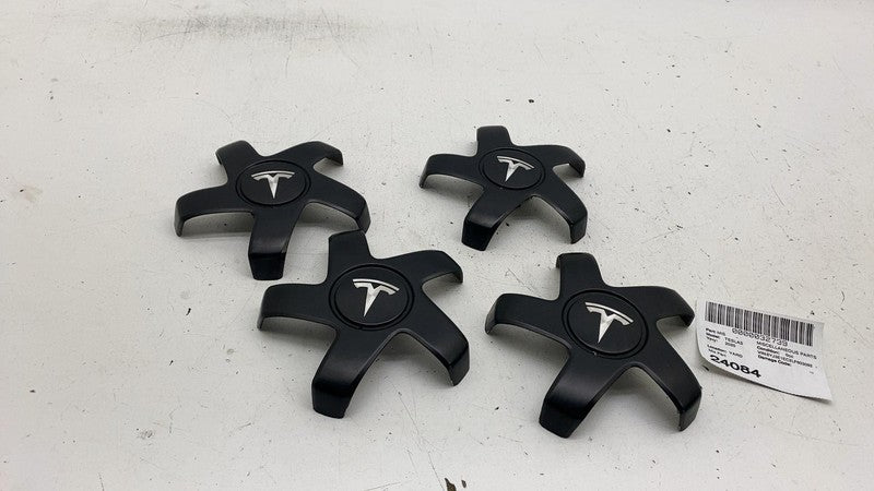 104423400A 17-23 Model 3 Wheel Center Machined Hub Cap Cover Stiletto Black x4 1044234-00-A