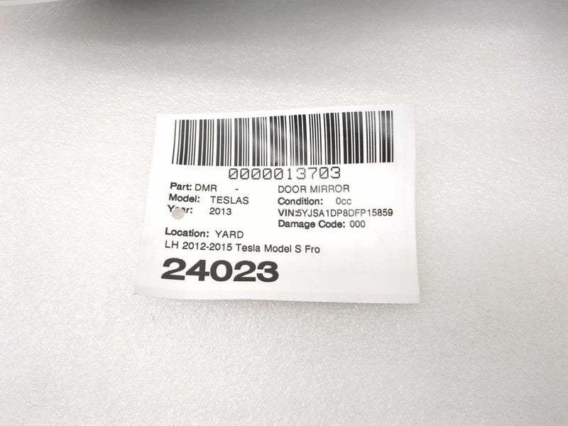 ⭕12-15 Tesla Model S Left Exterior Rear View Door Mirror Black PBSB 60