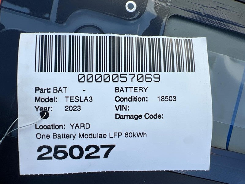 ⭕22-24 Tesla Model 3 One Battery Module LFP Lifepo4 Standard Range 60k