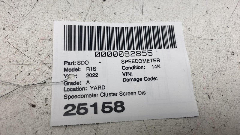 ⭕ 2022 Rivian EDV-700 Dash Speedometer Gauge Cluster Display Screen PT