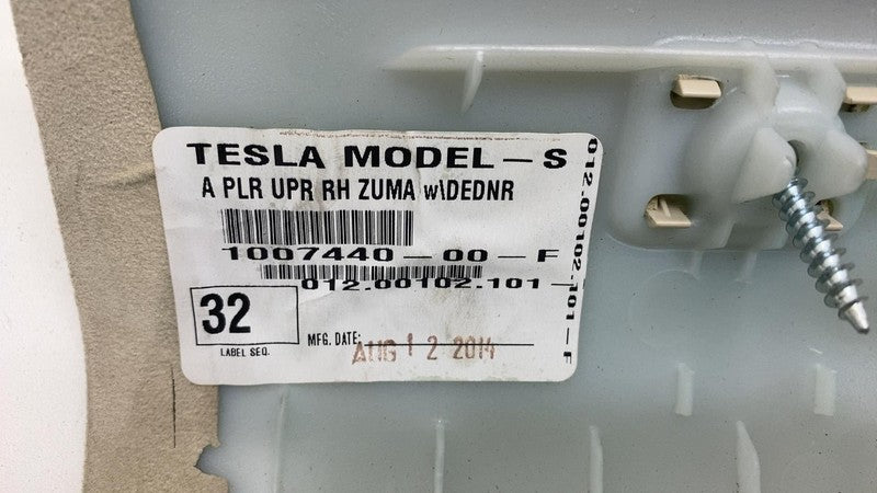 ⭕ 12-20 Tesla Model S Passenger Side A-Pillar Trim Cover Upper Right 1