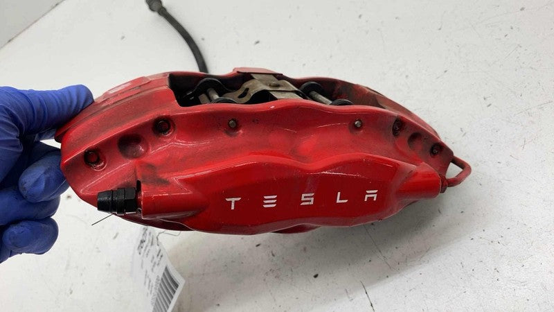 ⭕ 2012-2020 Tesla Model S Rear Driver Side Caliper Red w/ Brake Hose L