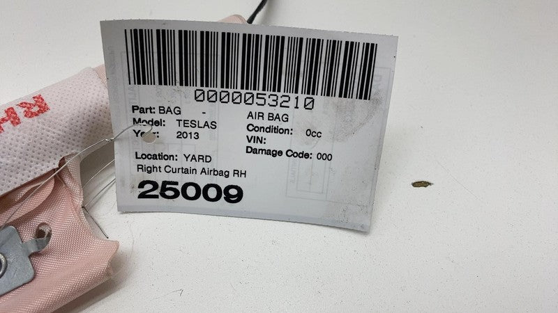 ⭕ 12-20 Tesla Model S Passenger Side Roof Curtain Safety Airbag Right 