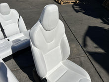 ⭕ 18-20 Tesla Model S Left & Right Front Bucket Seat + Rear 2nd Row Seat White