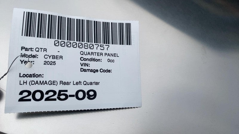 ⭕ 24-25 Cybertruck Rear Driver Side Left Quarter Panel Fender Sail 192