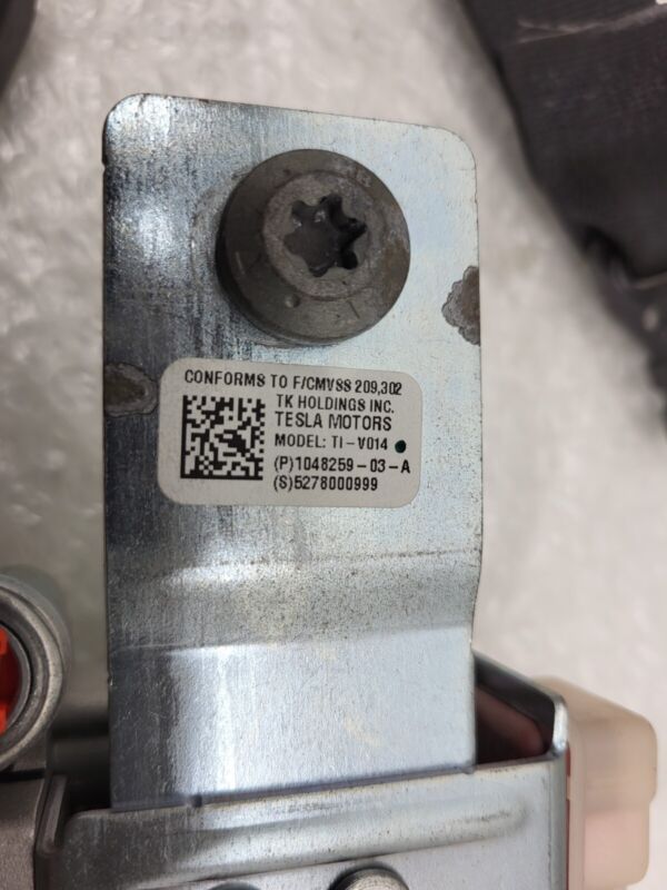 1048259-03-A ⭕ 2012-2021 Tesla Model S MS 1st Row Passenger Side Seat Belt Right 1048259-03-A