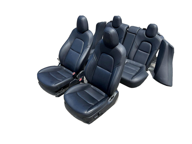 ⭕ 17-23 Tesla Model 3 Front Left & Right Bucket Seat + 2nd Row Bench & Bolster