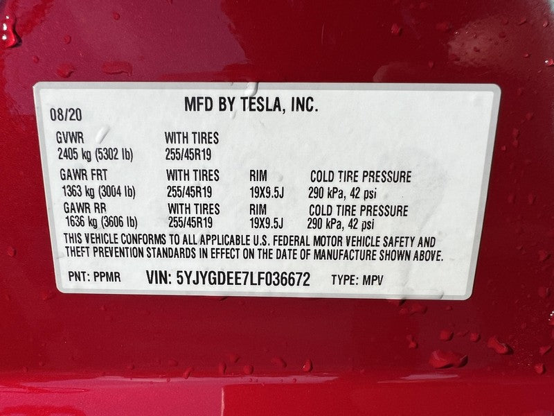 2020-2023 Tesla Model Y Left Body Side A + B-Pillar Door Frame Horn LH Red PPMR
