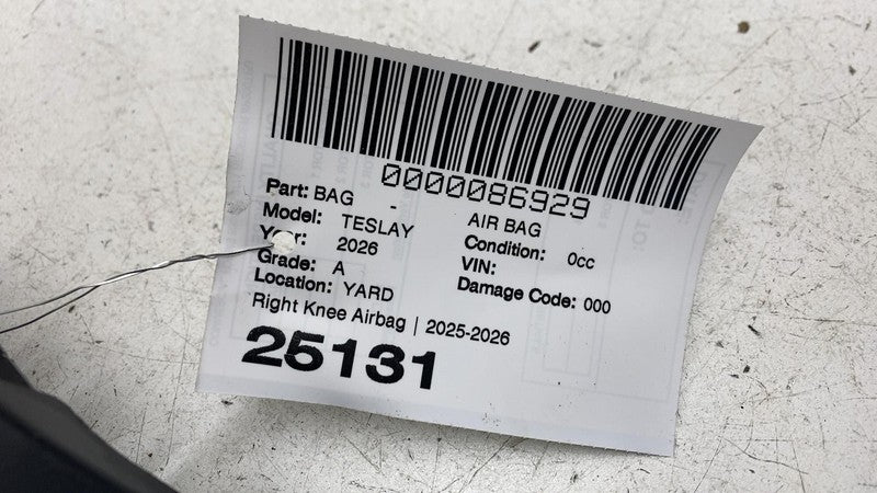 ⭕ 2025-2026 Model Y Juniper Right Lower Knee Safety Airbag Module 1077