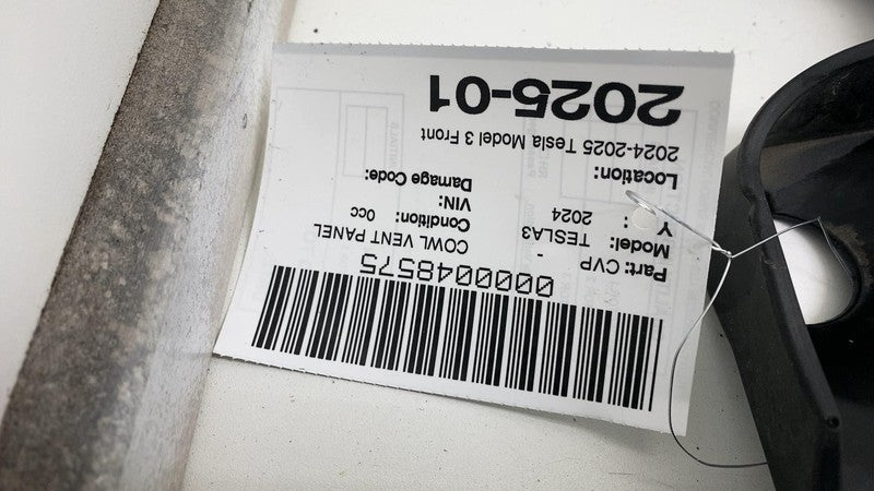 2024-2025 Tesla Model 3 Front Windshield Wiper Cowl Screen Underhood T