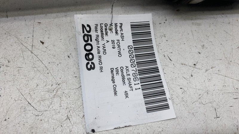 ⭕ 2019 Smart EQ Fortwo Rear Right Side Axle Shaft Halfshaft RWD Assy A