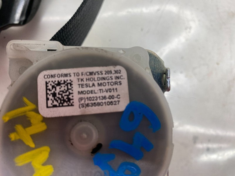 ⭕16-20 Model S Rear Right Seatbelt & Retractor w/ Mid C-Pillar Trim 10