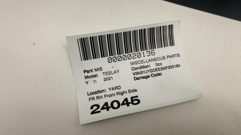 1495594 00 2020-2023 Tesla Model Y MY Right Exterior Rear View Mirror Skull Cap Assy Black