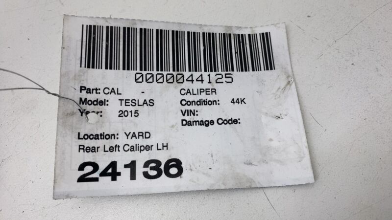 2012-2020 Tesla Model S MS Rear Driver Side Caliper w/ Brake Hose Line Left OEM