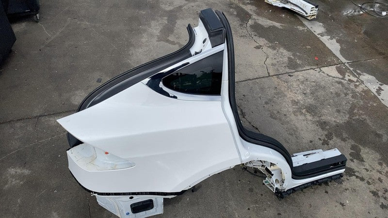 ⭕ 16-20 Tesla Model X Rear Passenger Side Quarter Panel Cutout Right White PPSW