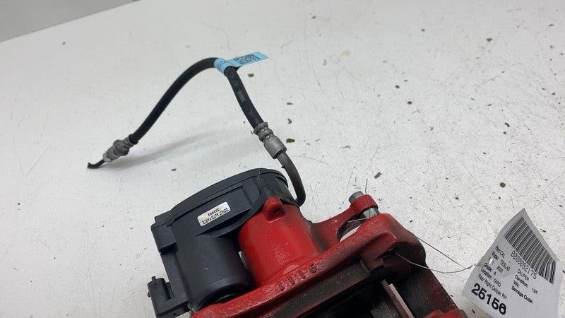 ⭕ 2019-2021 Tesla Model S Rear Right Caliper Red w/ Brake Hose Line 10