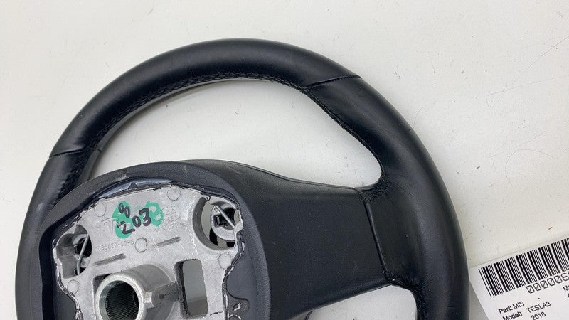 110532400E ⭕ 2017-2020 Tesla Model 3 M3 Steering Wheel Leather Black Assembly 1105324-00-E