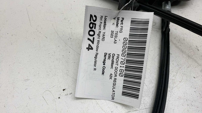109662100L ⭕ 2017-2023 Tesla Model 3 Front Right Door Window Regulator & Motor 1096621-00-L