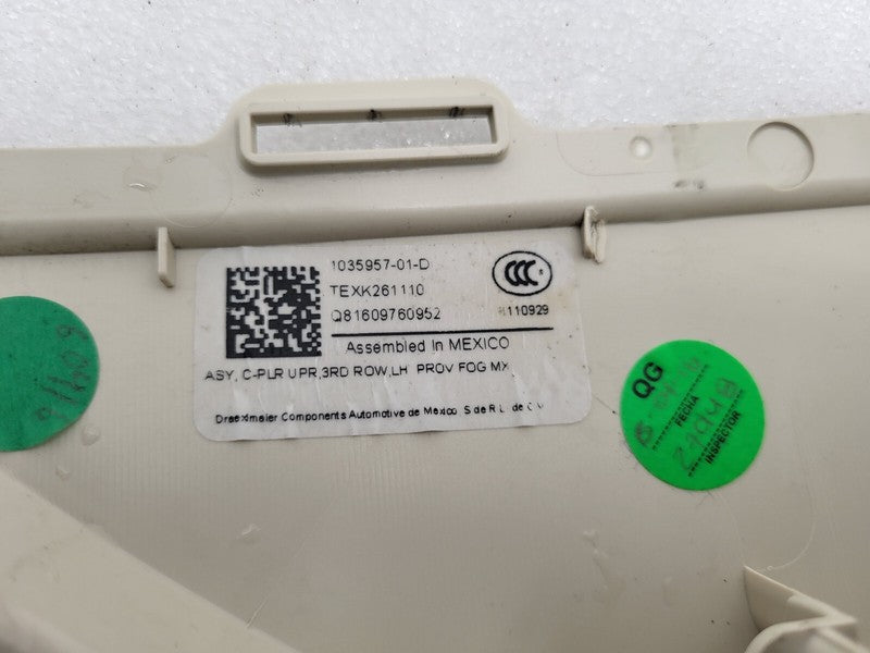 1035957 01 D ⭕ 16-20 Model X Rear Driver 3rd Row C-Pillar Upper Trim Panel Left 1035957-01-D