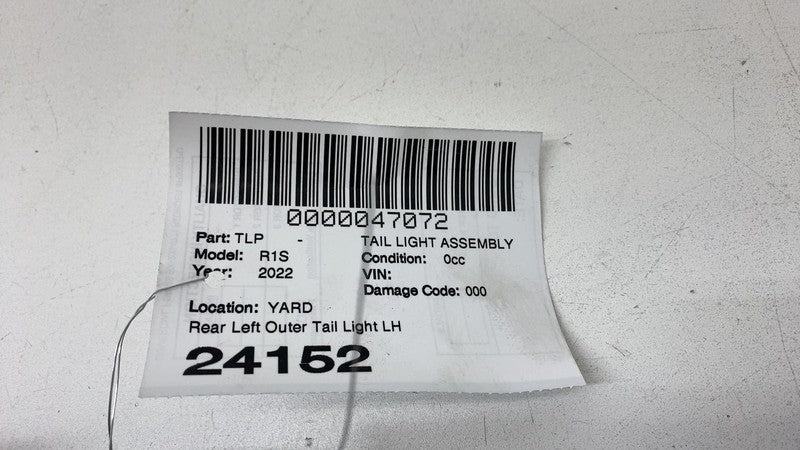 PT00000471 M 2022-2024 Rivian R1S R1T Rear Driver Side Tail Light Assembly Left PT00000471-M