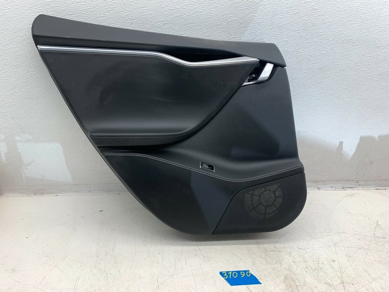 100296500 ⭕12-20 Tesla Model S Black Rear Driver Side Door Panel Trim Card Left 1002965-00