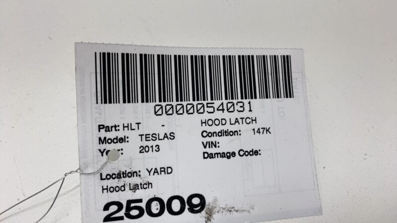 600757200E 2012 2013 2014 2015 Tesla Model S Front Frunk Hood Lock Latch Secondary Release
