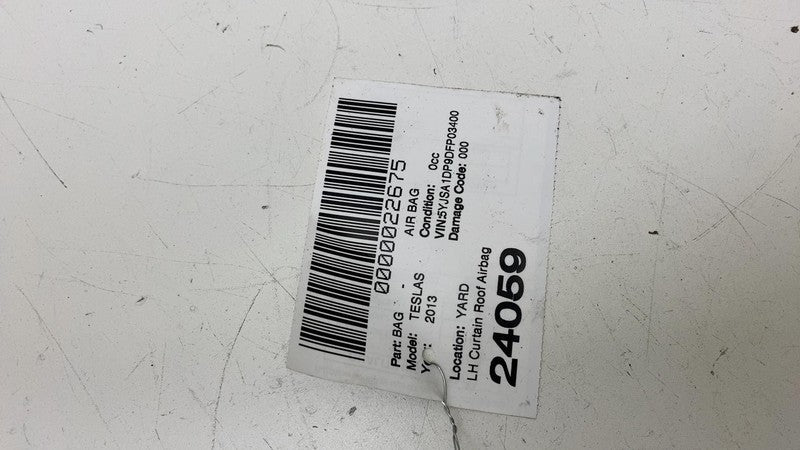 ⭕ 2012-2020 Tesla Model S MS Left Driver Roof Curtain Airbag OEM LH 10