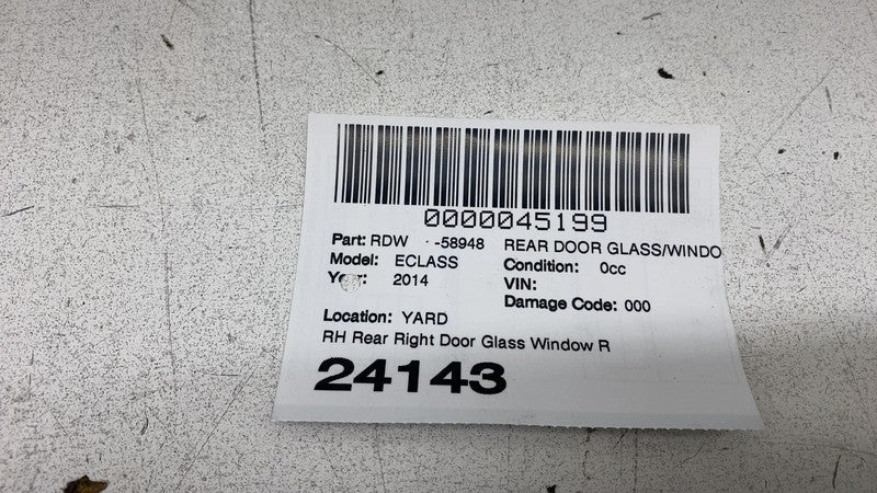 ⭕ 2014-2016 Mercedes-Benz E350 E-Class Rear Right Door Glass Window As