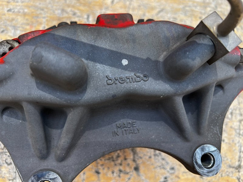 ⭕ 2012-2020 Tesla Model S Front Driver Side Caliper Red w/ Brake Hose 