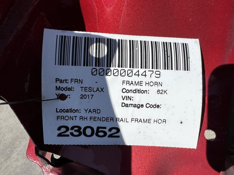 2016-2020 Tesla Model X Right A + B Pillar Door Frame & Quarter Structural Cut