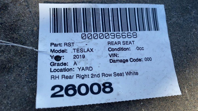 ⭕ 2016-2020 Tesla Model X Rear Passenger Side 2nd Row Seat Right Leath