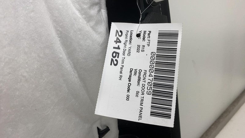 2022-2024 Rivian R1T R1S Front Passenger Side Door Panel Trim Cover Right Black